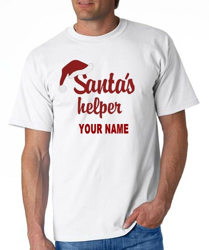 6 Tshirts SANTAS HELPER with your custom text